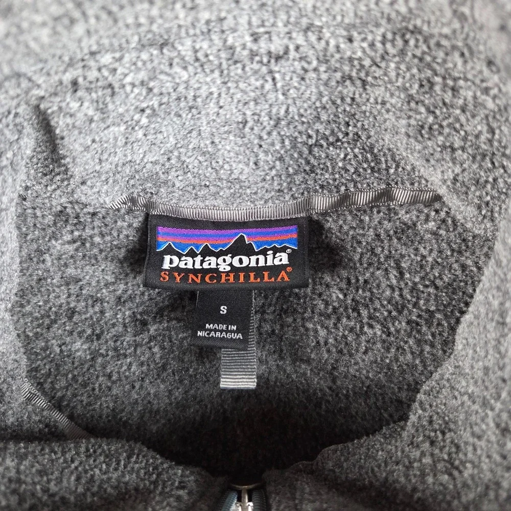 Patagonia Synchilla Vest Mens Small Gray Full Zip Outdoor Hiking Gorpcore Logo - Picture 4 of 9
